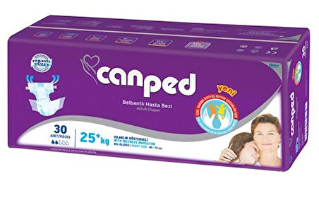 Canped Hasta Bezi Çoçuklar İçin Bel Bantlı Tekstil Yüzeyli 150 Adet XS (5Pk*30)