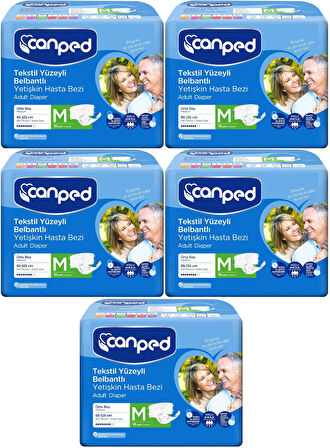 Canped Hasta Bezi Yetişkin Bel Bantlı Tekstil Yüzey M-Orta Boy 90 (5PK*18)