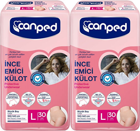 Canped Külotlu Mesane Pedi - İnce Emici Külot Büyük/Large 60 Adet (2PK*30)