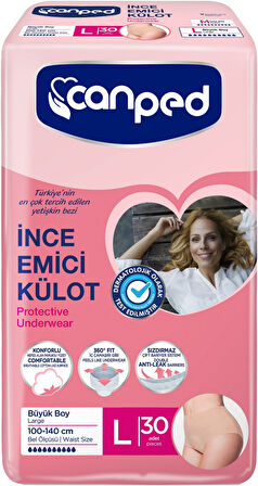 Canped Külotlu Mesane Pedi - İnce Emici Külot Büyük/Large 60 Adet (2PK*30)