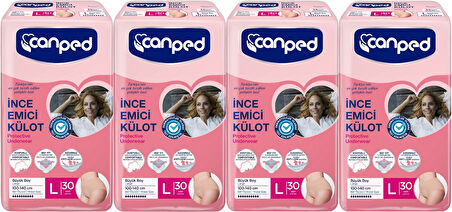 Canped Külotlu Mesane Pedi - İnce Emici Külot Büyük/Large 120 Adet (4PK*30)