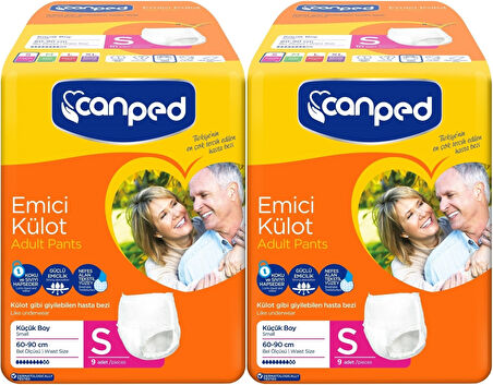 Canped Emici Külot Hasta Bezi S-Küçük Small 18 Adet (2PK*9)