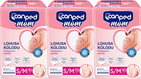 Canped Mom Lohusa Külodu - Külot Bez S - Small - Küçük / M - Medium - Orta 30 Adet (3PK*10)