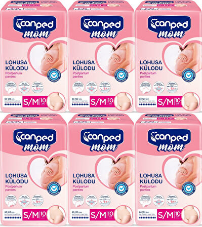 Canped Mom Lohusa Külodu - Külot Bez S - Small - Küçük / M - Medium - Orta 60 Adet (6PK*10)