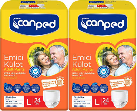 Canped Emici Külot Hasta Yetişkin Bezi L - Büyük - Large 48 Adet (2PK*24)