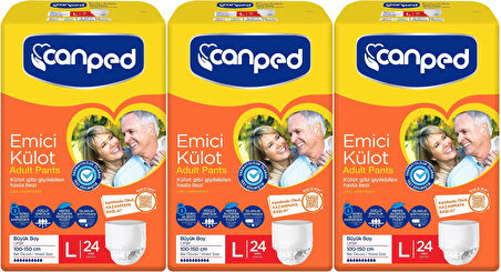 Canped Emici Külot Hasta Yetişkin Bezi L - Büyük - Large 72 Adet (3PK*24)