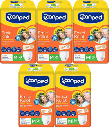 Canped Emici Külot Hasta Yetişkin Bezi M - Orta - Medium 120 Adet (5PK*24)