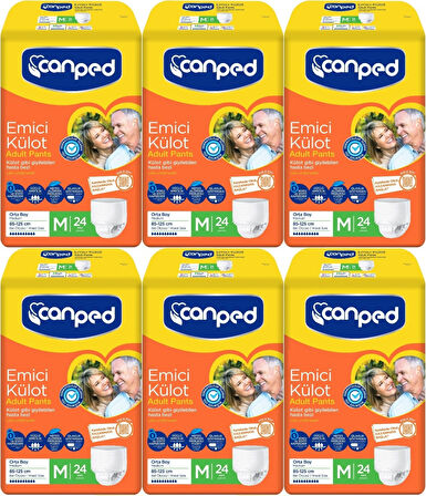 Canped Emici Külot Hasta Yetişkin Bezi M - Orta - Medium 144 Adet (6PK*24)