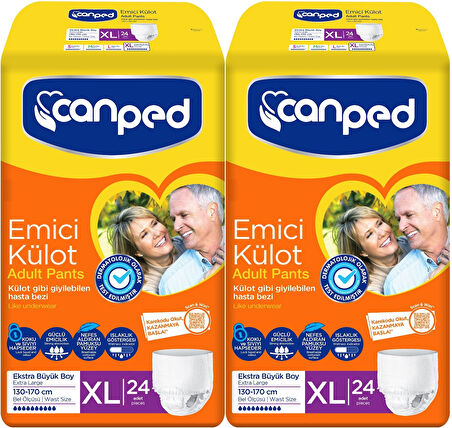 Canped Emici Külot Hasta Yetişkin Bezi XL - Ekstra Büyük - Extra Large 48 Adet (2PK*24)
