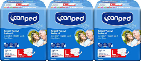 Canped Hasta Bezi Yetişkin Bel Bantlı Tekstil Yüzey L - Büyük - Large 42 Adet (3PK*14)