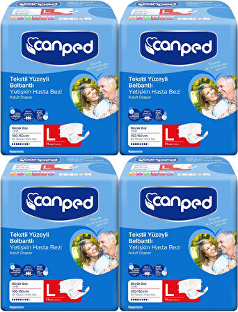 Canped Hasta Bezi Yetişkin Bel Bantlı Tekstil Yüzey L - Büyük - Large 56 Adet (4PK*14)
