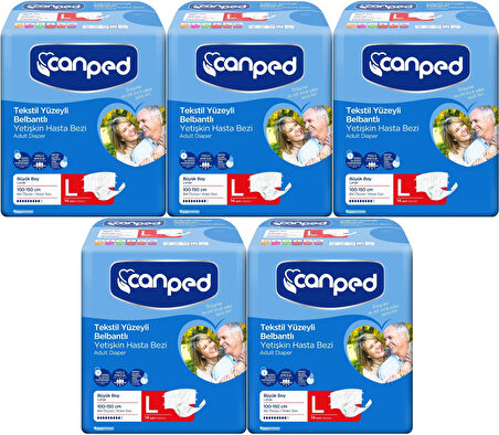 Canped Hasta Bezi Yetişkin Bel Bantlı Tekstil Yüzey L - Büyük - Large 70 Adet (5PK*14)