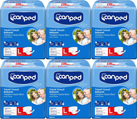 Canped Hasta Bezi Yetişkin Bel Bantlı Tekstil Yüzey L - Büyük - Large 84 Adet (6PK*14)