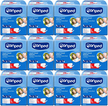 Canped Hasta Bezi Yetişkin Bel Bantlı Tekstil Yüzey L - Büyük - Large 168 Adet (12PK*14)