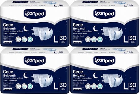 Canped Yetişkin Bezi Bel Bantlı Gece Night L - Büyük - Large 120 Adet