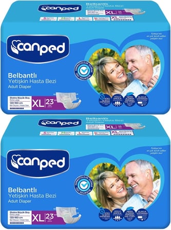 Canped Yetişkin Bezi Bel Bantlı Tekstil Yüzey XL - Ekstra Large - Extra Large 46 Adet