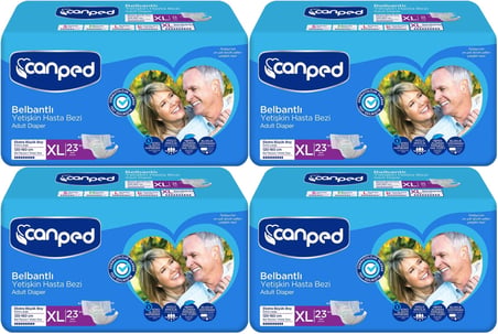 Canped Yetişkin Bezi Bel Bantlı Tekstil Yüzey XL - Ekstra Large - Extra Large 92 Adet