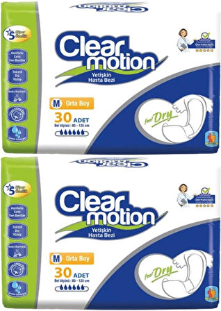 Clearmotion Yetişkin Hasta Bezi Bel Bantlı M - Orta - Medium 60 Adet (2PK*30)