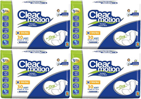 Clearmotion Yetişkin Hasta Bezi Bel Bantlı M - Orta - Medium 120 Adet (4PK*30)