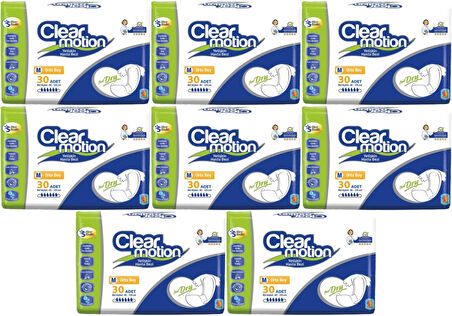 Clearmotion Yetişkin Hasta Bezi Bel Bantlı M - Orta - Medium 240 Adet (8PK*30)
