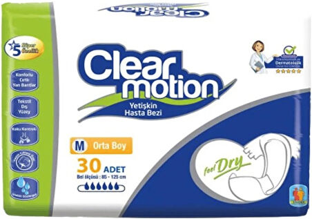 Clearmotion Yetişkin Hasta Bezi Bel Bantlı M - Orta - Medium 240 Adet (8PK*30)