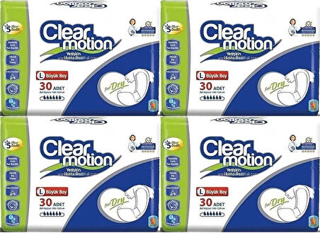 Clearmotion Yetişkin Hasta Bezi Bel Bantlı L - Büyük - Large 120 Adet (4PK*30)