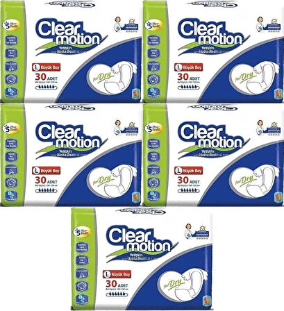 Clearmotion Yetişkin Hasta Bezi Bel Bantlı L - Büyük - Large 150 Adet (5PK*30)