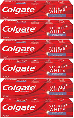 Colgate Diş Macunu 75ML Visible White/Görünür Beyazlık (6 Lı Set)