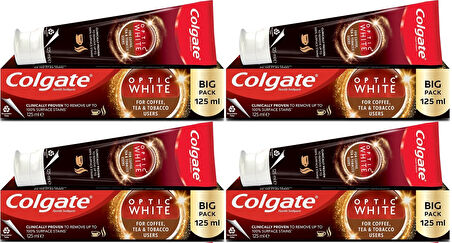 Colgate Diş Macunu Optic White 125ML Çay-Kahve-Sigara (4 Lü Set)