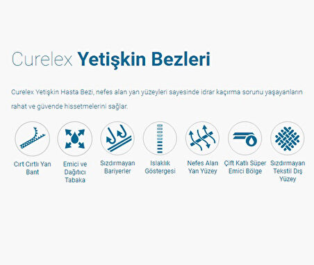 Curelex Hasta Bezi Yetişkin Bel Bantlı Tekstil Yüzey M-Orta Boy 180 Adet Tekli Pk (6PK*30)
