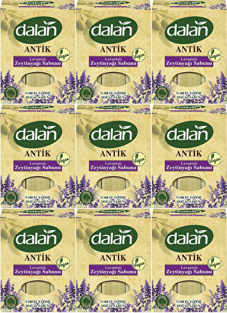 Dalan Antik Defneli Zeytinyağı Sabunu 900GR Lavantalı (9 Lu Set)