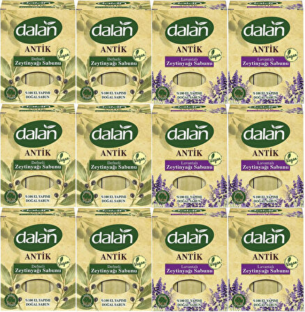 Dalan Antik Defneli Zeytinyağı Sabunu 900GR (Klasik & Lavantalı) (Karma 12 Li Set)