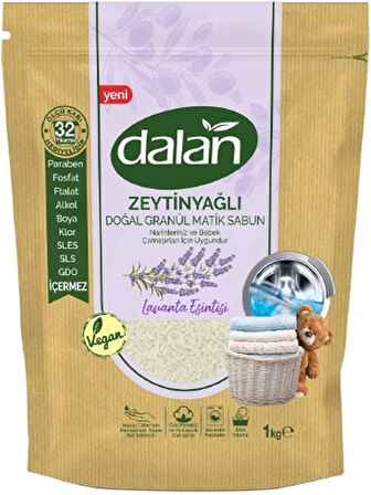 Dalan Antik Defneli Zeytinyağı Sabunu 900GR Klasik & Granül Sabun Tozu Lavantalı 1KG Karma 2Li Set