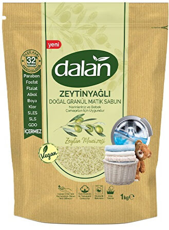 Dalan Doğal Granül Sabun Tozu 1Kg Karma Set 5+4:9Kg Doğal Bebekler İçin Lavanta ve Zeytinyağlı