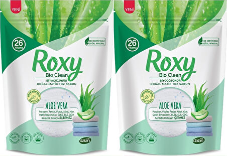 Dalan Roxy Bio Clean Matik Sabun Tozu 800GR Aloe Vera (2 Li Set) (52 Yıkama)