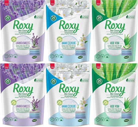 Dalan Roxy Bio Clean Matik Sabun Tozu 800GR Karma 6 Lı Set (Lavanta/Bahar/Aloe Vera) (156 Yıkama)