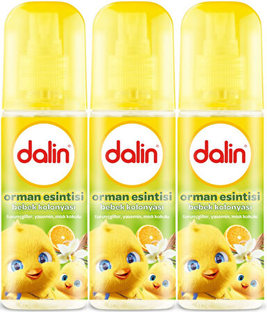 Dalin Bebek Kolonyası 150ML Orman Esintisi (Turunçgiller-Yasemin-Misk Kokulu)(3 Lü Set)
