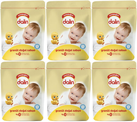 Dalin Granül Sabun Tozu 1000GR Klasik (Doğal Sabun) 6 Lı Set (120 Yıkama)
