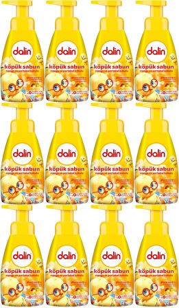 Dalin Köpük Sabun 200ML Mango ve Portakal Kokulu Çoçuklarınız İçin (12 Li Set)