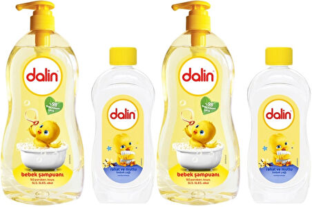 Dalin Bebek Şampuanı Klasik 700ML Pompalı + 100ML Bebek Yağı (Rahat ve Mutlu) (2 Li Set)