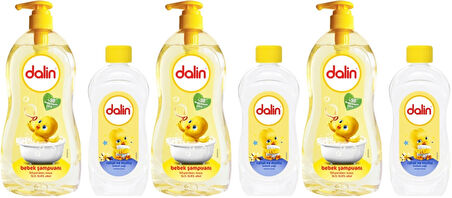 Dalin Bebek Şampuanı Klasik 700ML Pompalı + 100ML Bebek Yağı (Rahat ve Mutlu) (3 Lü Set)