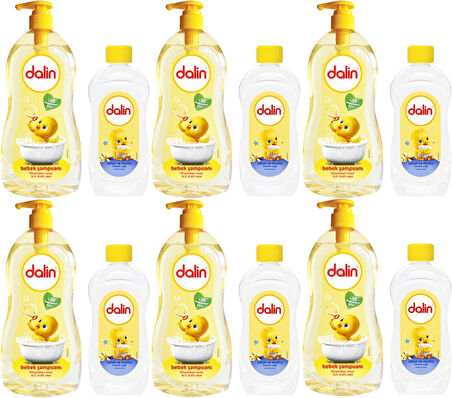 Dalin Bebek Şampuanı Klasik 700ML Pompalı + 100ML Bebek Yağı (Rahat ve Mutlu) (6 Lı Set)