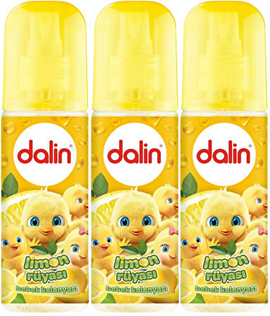 Dalin Bebek Kolonyası 150ML Limon Çiçeği (Limon-Bergomat-Papatya) (3 Lü Set)