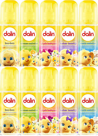 Dalin Bebek Kolonyası 150ML (Bıcı Bıcı-Orman-Çiçek-Bahar-Deniz) (Karma 10 Lu Set)