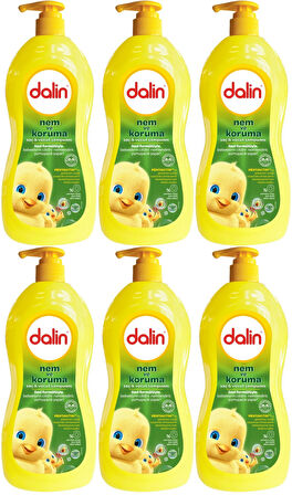 Dalin Bebek Saç & Vücut Şampuanı 700ML Nem ve Koruma Avakado Özlü (Pompalı) (6 Lı Set)