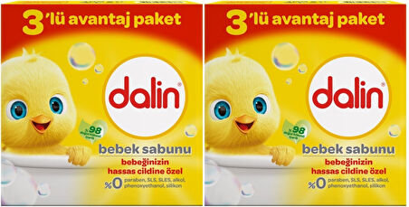 Dalin Bebek Sabunu 100GR (6 Lı Set) Hassas Ciltler İçin Kutu (2PK*3)