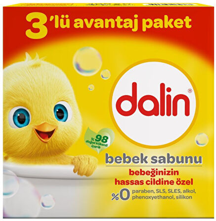 Dalin Bebek Sabunu 100GR (6 Lı Set) Hassas Ciltler İçin Kutu (2PK*3)