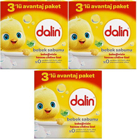 Dalin Bebek Sabunu 100GR (9 Lu Set) Hassas Ciltler İçin Kutu (3PK*3)