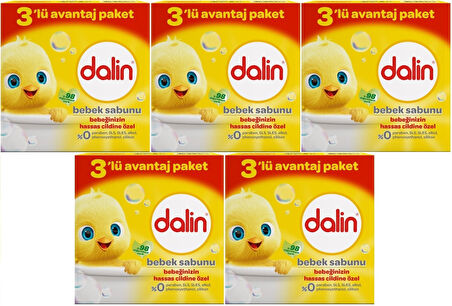 Dalin Bebek Sabunu 100GR (15 Li Set) Hassas Ciltler İçin Kutu (5PK*3)