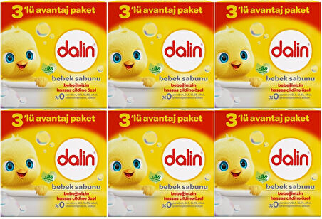 Dalin Bebek Sabunu 100GR (18 Li Set) Hassas Ciltler İçin Kutu (6PK*3)